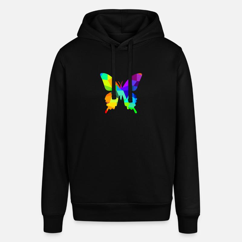 Schmetterling Regenbogen Tiere Polygon - Stanley/Stella Unisex Hoodie SOUNDER - Schwarz