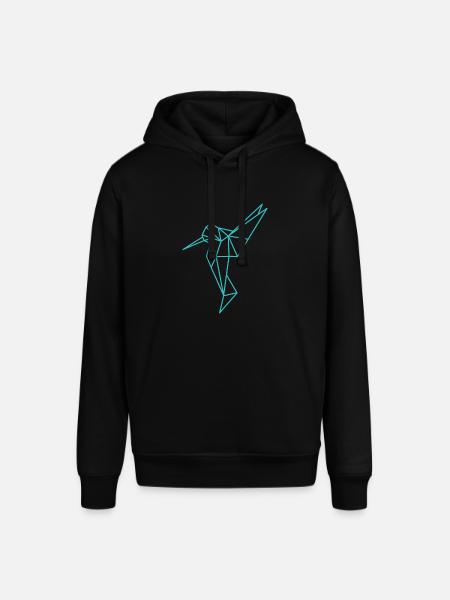 Hummingbird Geometric Line - Stanley/Stella SOUNDER Unisex Hoodie - black
