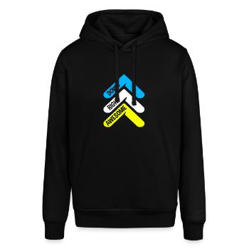 Down Syndrom - Stanley/Stella Unisex Hoodie SOUNDER - Schwarz - Vorne - Alina (178cm) & Michal (187cm)