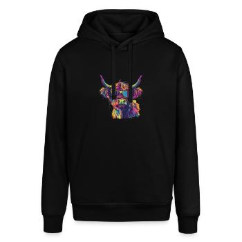Schottisches Hochlandrind Highland Cattle - Stanley/Stella Unisex Hoodie SOUNDER - Schwarz - Vorne - Alina (178cm) & Michal (187cm)