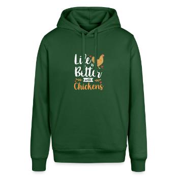 Chicken Poultry - Stanley/Stella SOUNDER Unisex Hoodie - bottle green - Front - Alina (178cm) & Michal (187cm)