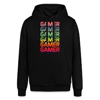 GAMER GAMER GAMER GAMER GAMER - Stanley/Stella Unisex Hoodie SOUNDER - Schwarz - Vorne - Alina (178cm) & Michal (187cm)