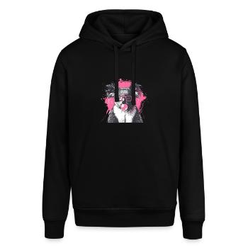 Koala mit Sonnenbrille Bubblegum für einen - Stanley/Stella Unisex Hoodie SOUNDER - Schwarz - Vorne - Alina (178cm) & Michal (187cm)