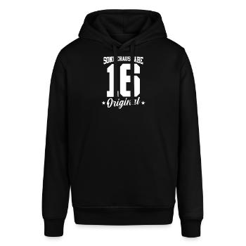 16 Geburtstag - Stanley/Stella Unisex Hoodie SOUNDER - Schwarz - Vorne - Alina (178cm) & Michal (187cm)