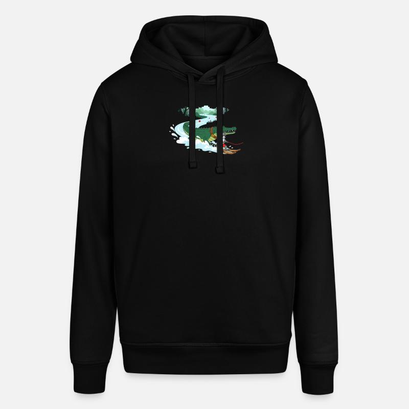 Crocodile Surfeur et Compagnon Chat - Sweat à capuche SOUNDER Stanley/Stella Unisexe - noir