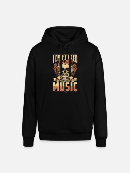 Musique, Passion, Amour, Disque - Sweat à capuche SOUNDER Stanley/Stella Unisexe - noir