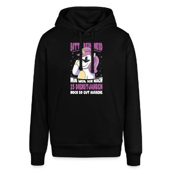 25 Jahre Im Dienst 25 Jähriges Dienstjubiläum - Stanley/Stella Unisex Hoodie SOUNDER - Schwarz - Vorne - Alina (178cm) & Michal (187cm)