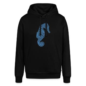 Seepferdchen / Meer / Ozean / Wasser / Tribal - Stanley/Stella Unisex Hoodie SOUNDER - Schwarz - Vorne - Alina (178cm) & Michal (187cm)