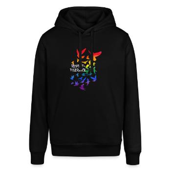 respect and tolerance,vögel,vogelschwarm,LGBT - Stanley/Stella Unisex Hoodie SOUNDER - Schwarz - Vorne - Alina (178cm) & Michal (187cm)