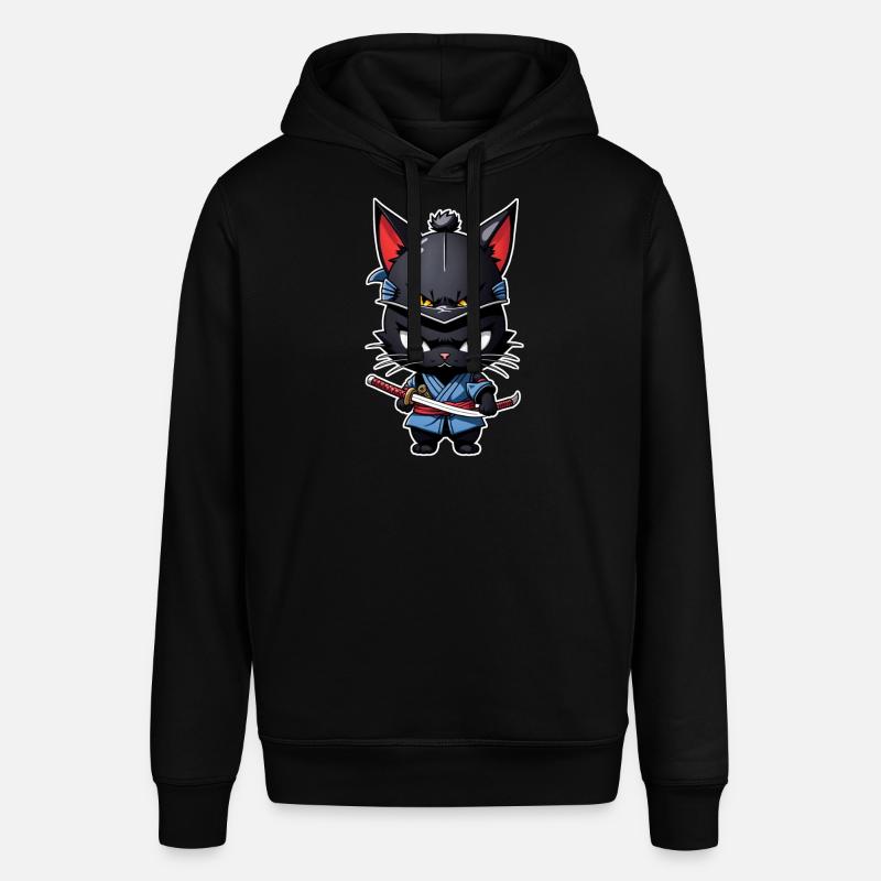 chat ninja - chaton samourai - Sweat à capuche SOUNDER Stanley/Stella Unisexe - noir