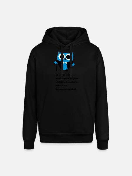 Owl, satire, saying "Intellectually duel" - Stanley/Stella SOUNDER Unisex Hoodie - black