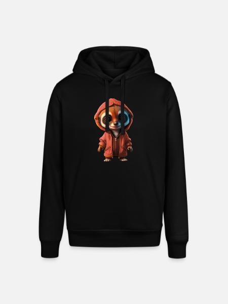 Charming meerkat in hooded jacket - Stanley/Stella SOUNDER Unisex Hoodie - black