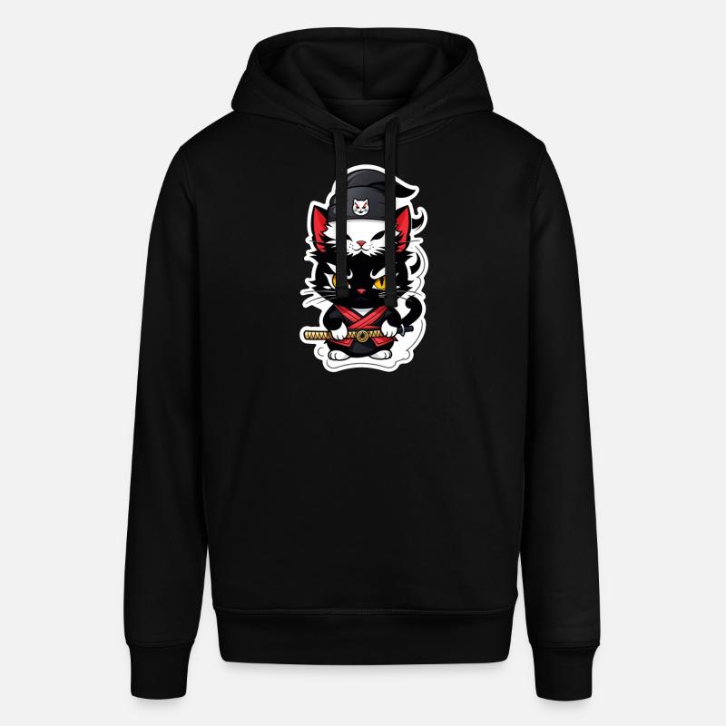 chat ninja - chaton samourai - Sweat à capuche SOUNDER Stanley/Stella Unisexe - noir