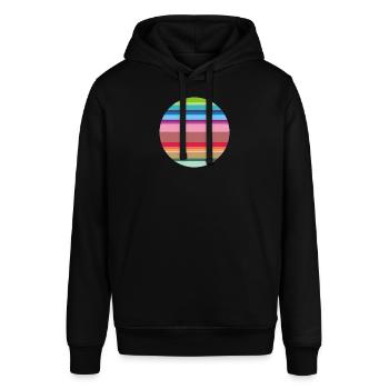 streifen bunt - Stanley/Stella Unisex Hoodie SOUNDER - Schwarz - Vorne - Alina (178cm) & Michal (187cm)