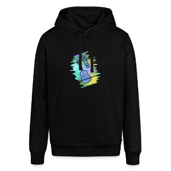 Guitar Janis - Stanley/Stella Unisex Hoodie SOUNDER - Schwarz - Vorne - Alina (178cm) & Michal (187cm)