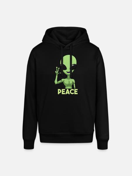 Peace Alien Friedenszeichen - Stanley/Stella Unisex Hoodie SOUNDER - Schwarz