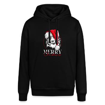 Santa Australian Shepherd Merry Christmas Wilsigns - Stanley/Stella Unisex Hoodie SOUNDER - Schwarz - Vorne - Alina (178cm) & Michal (187cm)
