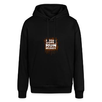 Strong women run muddy Schlammlauf Mud Run Muddy - Stanley/Stella Unisex Hoodie SOUNDER - Schwarz - Vorne - Alina (178cm) & Michal (187cm)