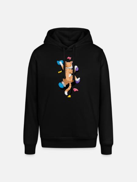 Lustige Boulder-Katze Felsenkletterns - Stanley/Stella Unisex Hoodie SOUNDER - Schwarz