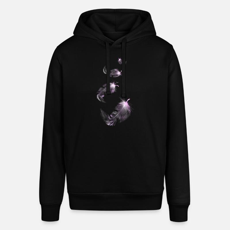 quatre plumes roses douces - Sweat à capuche SOUNDER Stanley/Stella Unisexe - noir