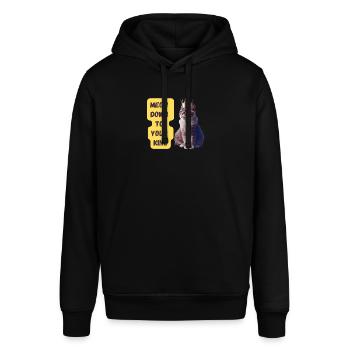 Meow Down To Your King Art Print - Stanley/Stella Unisex Hoodie SOUNDER - Schwarz - Vorne - Alina (178cm) & Michal (187cm)