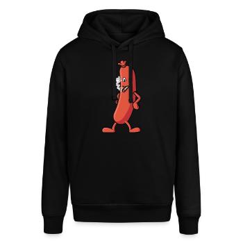Saucisse qui fume une cigarette - Grill Design - Sweat à capuche SOUNDER Stanley/Stella Unisexe - noir - Devant - Alina (178cm) & Michal (187cm)