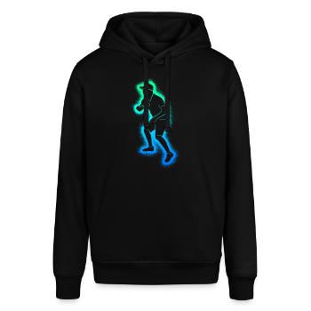 Discgolf Discgolfspieler Männer Jungen Disc Golf - Stanley/Stella Unisex Hoodie SOUNDER - Schwarz - Vorne - Alina (178cm) & Michal (187cm)