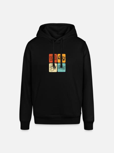 Oldschool costume with retro cassette - Stanley/Stella SOUNDER Unisex Hoodie - black