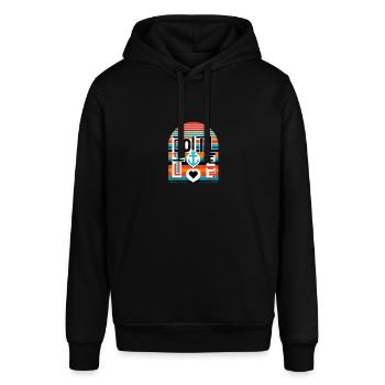 Faith Hope Love Christlich Retro Vintage - Stanley/Stella Unisex Hoodie SOUNDER - Schwarz - Vorne - Alina (178cm) & Michal (187cm)