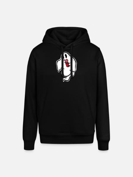 Ghost with donut and cup - Stanley/Stella SOUNDER Unisex Hoodie - black