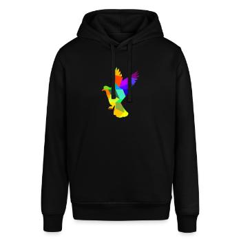 Taube Vogel Regenbogen Tiere Polygon - Stanley/Stella Unisex Hoodie SOUNDER - Schwarz - Vorne - Alina (178cm) & Michal (187cm)