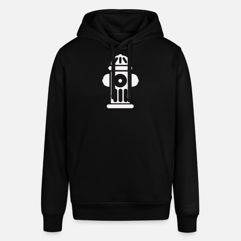 Fire Hydrant Silhouette Line Minimal - Stanley/Stella SOUNDER Unisex Hoodie - black