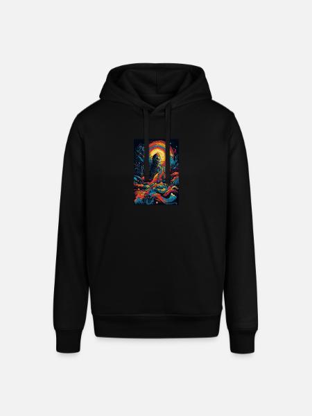 Trippy Explosion - Psychedelic Motif - Stanley/Stella SOUNDER Unisex Hoodie - black