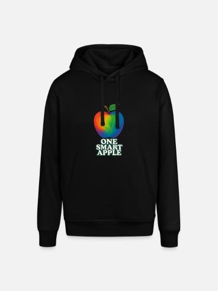 Mela colorata con titolo "One Smart Apple" - Felpa con cappuccio unisex SOUNDER di Stanley/Stella - nero