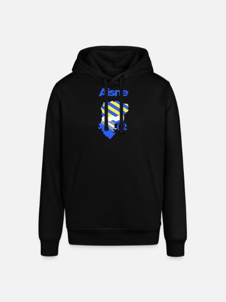 Map of Aisne Blue Yellow 02 - Stanley/Stella SOUNDER Unisex Hoodie - black
