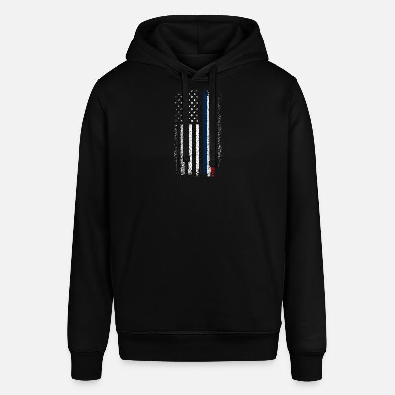 Drapeau en difficulté : Ligne bleue-rouge - Sweat à capuche SOUNDER Stanley/Stella Unisexe - noir