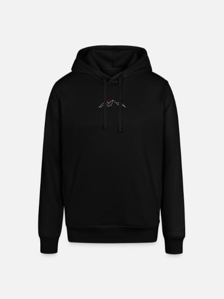 Minimale Berglinie mit roter Sonne - Stanley/Stella Unisex Hoodie SOUNDER - Schwarz