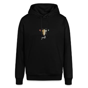 Retro Bee Gentle Biene Be Gentle - Stanley/Stella Unisex Hoodie SOUNDER - Schwarz - Vorne - Alina (178cm) & Michal (187cm)