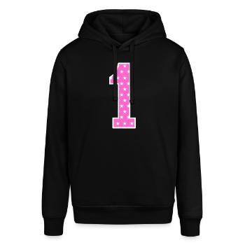 Zahl 1 - Stanley/Stella Unisex Hoodie SOUNDER - Schwarz - Vorne - Alina (178cm) & Michal (187cm)