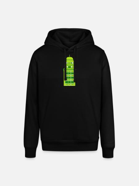 Retro Green Tower Clock - Stanley/Stella SOUNDER Unisex Hoodie - black
