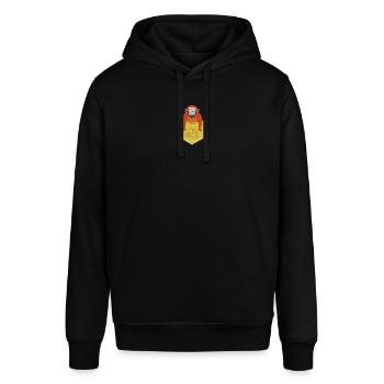 Affe / Seitentasche / Geschenk / Kinder - Stanley/Stella Unisex Hoodie SOUNDER - Schwarz - Vorne - Alina (178cm) & Michal (187cm)