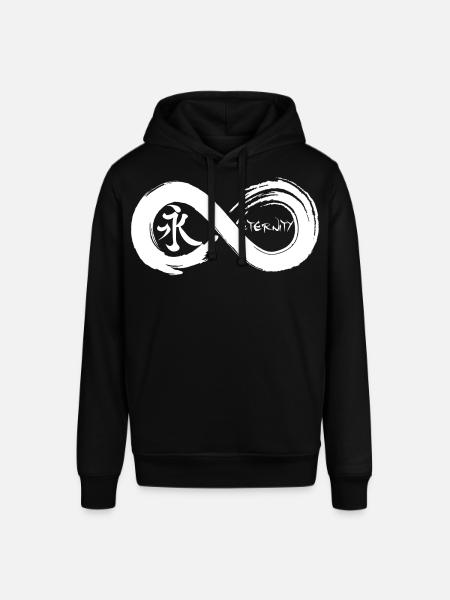 Oändlig symbol och evighet på japanska (vit) - Luvtröja SOUNDER unisex från Stanley/Stella - svart