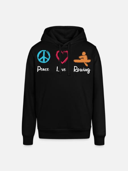 Peace, Love, Rowing - Stanley/Stella SOUNDER Unisex Hoodie - black