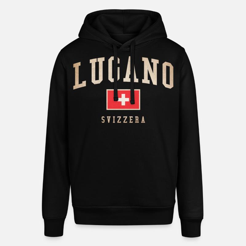 Emblème du drapeau suisse de Lugano - Sweat à capuche SOUNDER Stanley/Stella Unisexe - noir