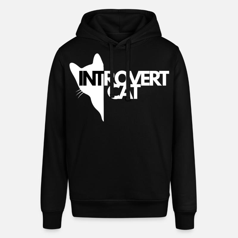 Chat Introverti Silhouette Contrastée - Sweat à capuche SOUNDER Stanley/Stella Unisexe - noir