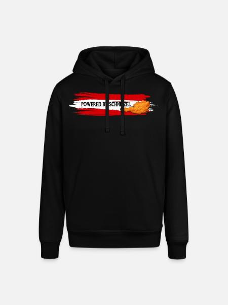 Powered By Schnitzel Austria Humor Shirt - Stanley/Stella SOUNDER unisex hoodie - sort