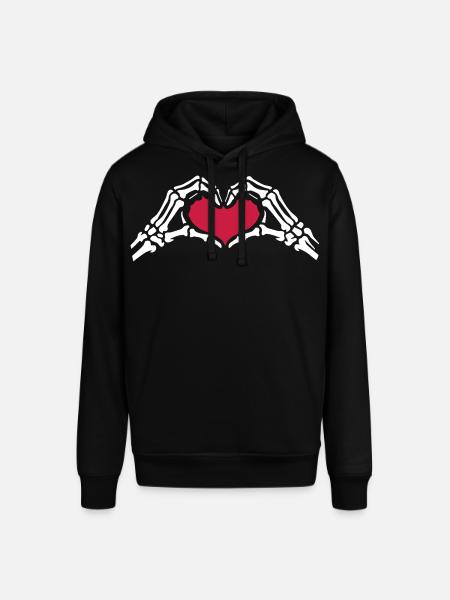 Skeleton Hands Heart Love Valentine's Day - Stanley/Stella SOUNDER Unisex Hoodie - black