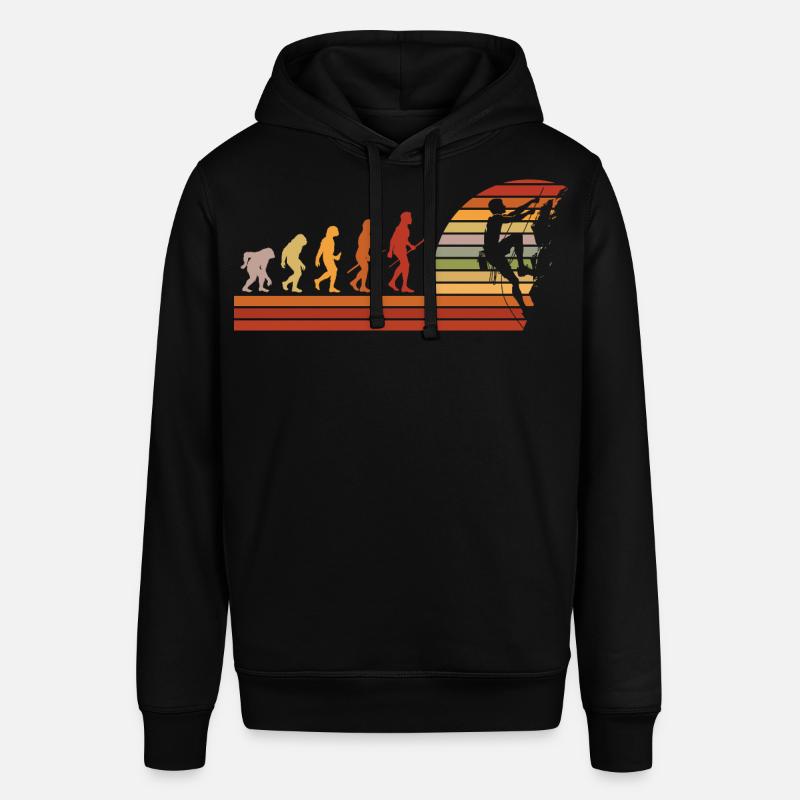 Evolution des Kletterns Retro Design - Stanley/Stella Unisex Hoodie SOUNDER - Schwarz