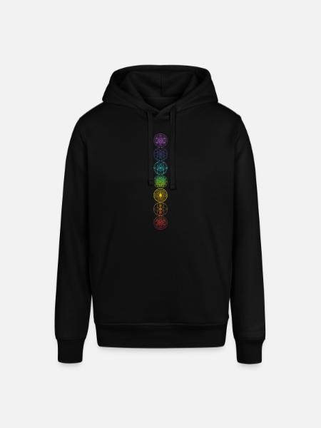 Sacred Geometry 7 Chakras Spiritual Art - Stanley/Stella SOUNDER Unisex Hoodie - black