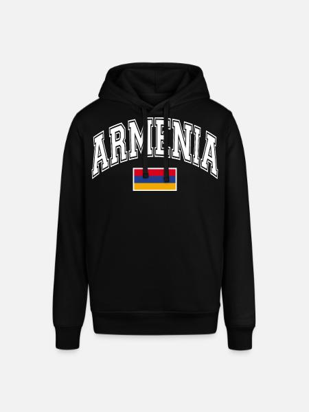 Armenia Armenias flagg - Stanley/Stella SOUNDER økologisk unisex-hettegenser - svart